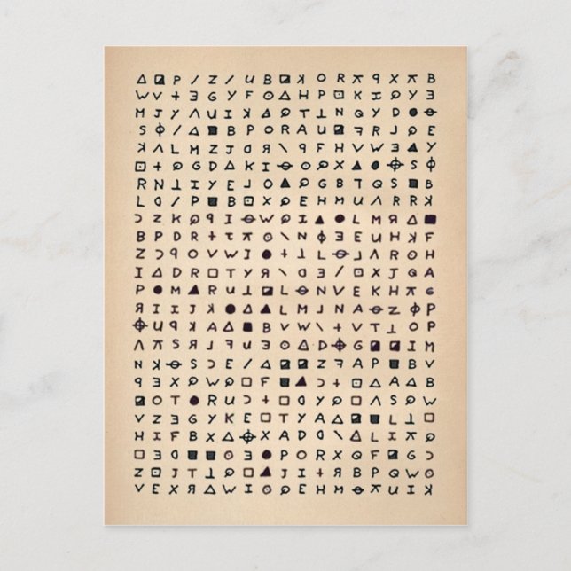 Vintage Zodiac Cipher-vykort Vykort (Framsida)