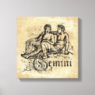 Vintage Zodiac Gemini Canvastryck
