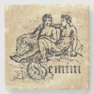 Vintage Zodiac Gemini Stenunderlägg