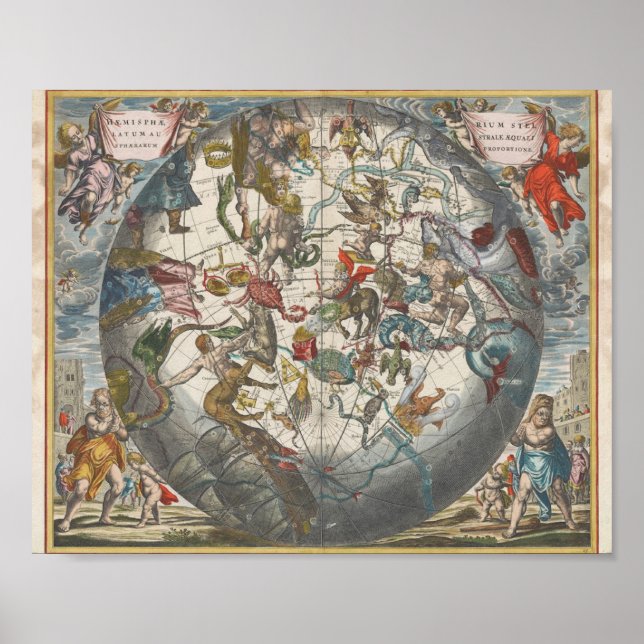 Vintage Zodiac Karta Poster (Framsidan)