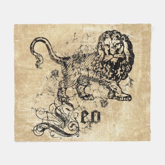 Vintage Zodiac Leo Fleecefilt (Framsidan (Horisontell))