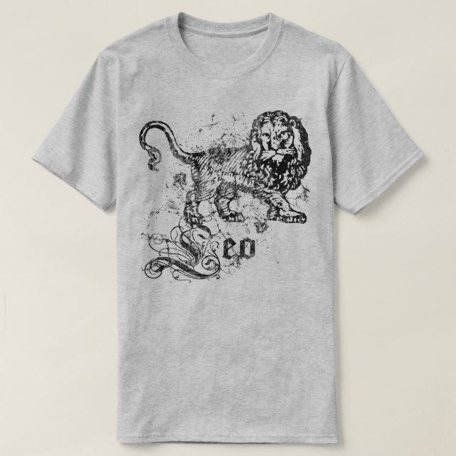 Vintage Zodiac Leo T Shirt (Design framsida)