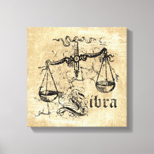 Vintage Zodiac Libra Canvastryck