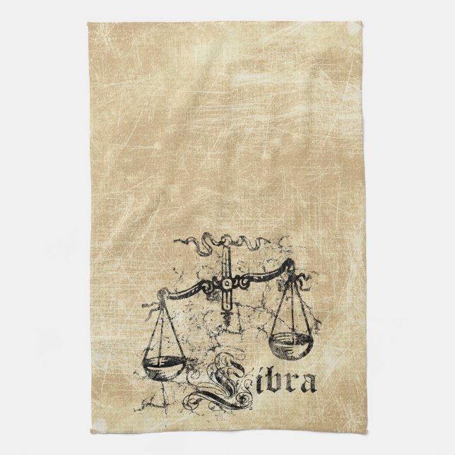 Vintage Zodiac Libra Kökshandduk (Vertikal)