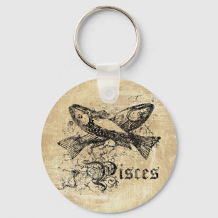 Vintage Zodiac Pisces Nyckelring