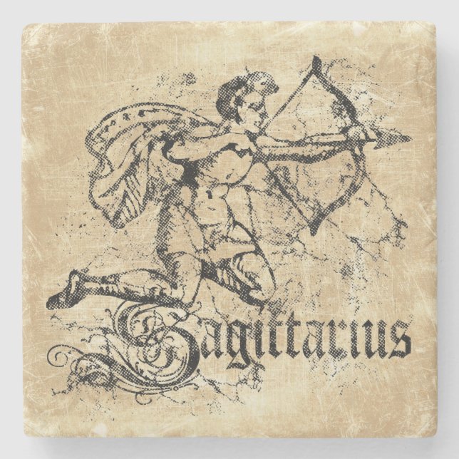 Vintage Zodiac Sagittarius Stenunderlägg (Framsidan)