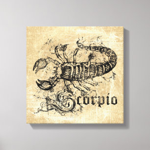 Vintage Zodiac Scorpio Canvastryck