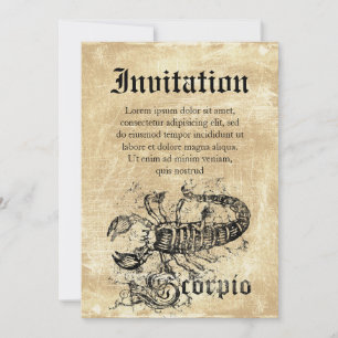Vintage Zodiac Scorpio Inbjudningar