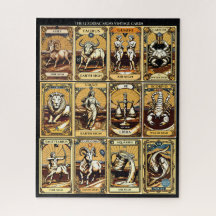 Vintage Zodiac Signs Puzzle - Tarot-Inspired Astro