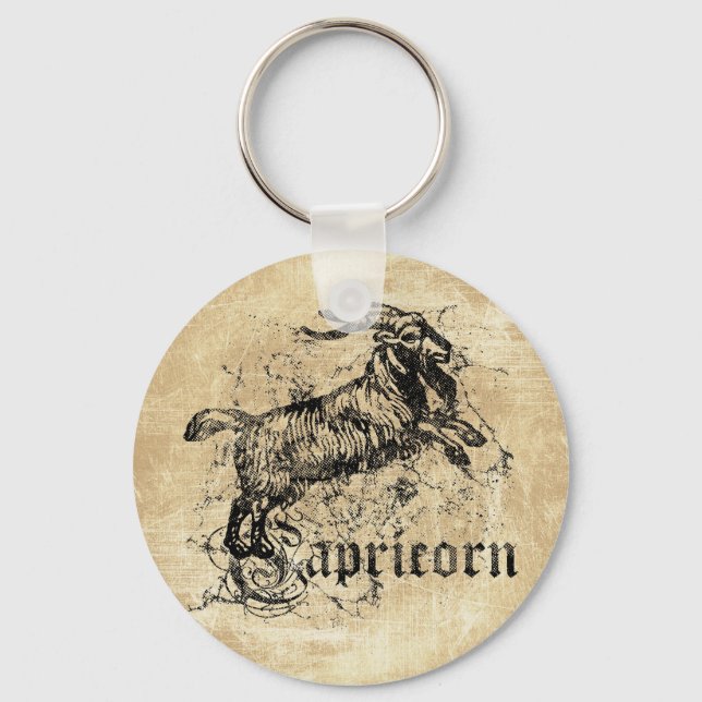 Vintage Zodiac Stenbocken Nyckelring (Framsida)