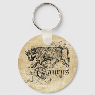 Vintage Zodiac Taurus Nyckelring