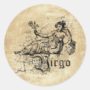 Vintage Zodiac Våg Runt Klistermärke