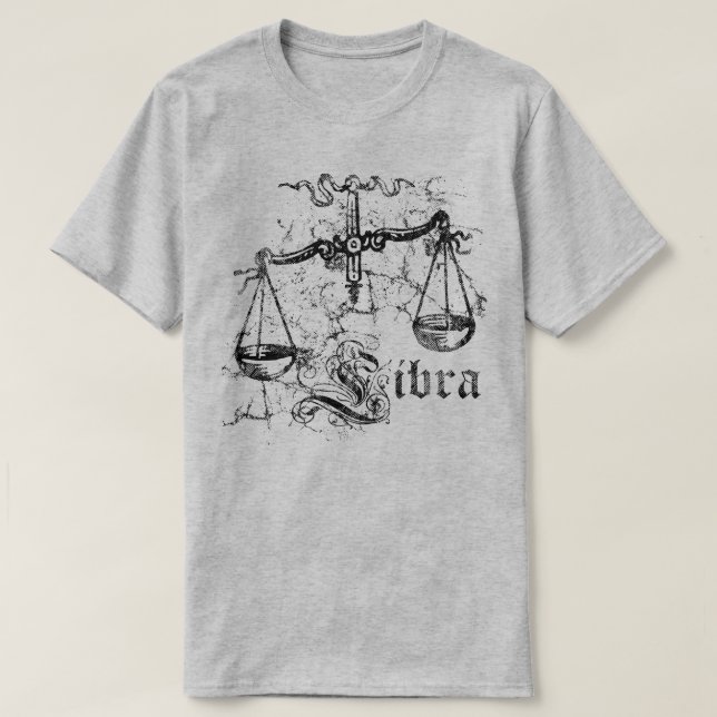 Vintage Zodiac Vågen T Shirt (Design framsida)