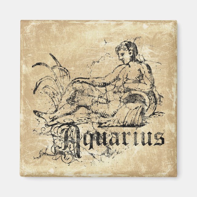 Vintage Zodiac Vattumannen Magnet (Framsidan)