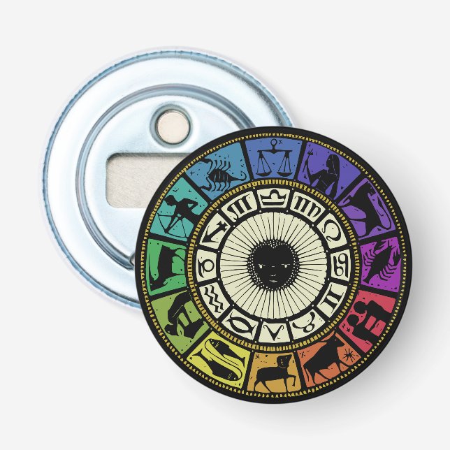 Vintage Zodiac Wheel Flasköppnare (Framsidan)