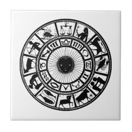 Vintage Zodiac Wheel Kakelplatta