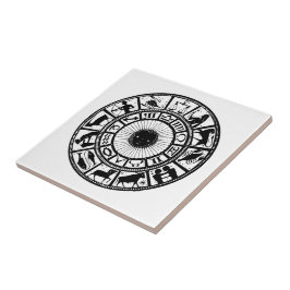 Vintage Zodiac Wheel Kakelplatta
