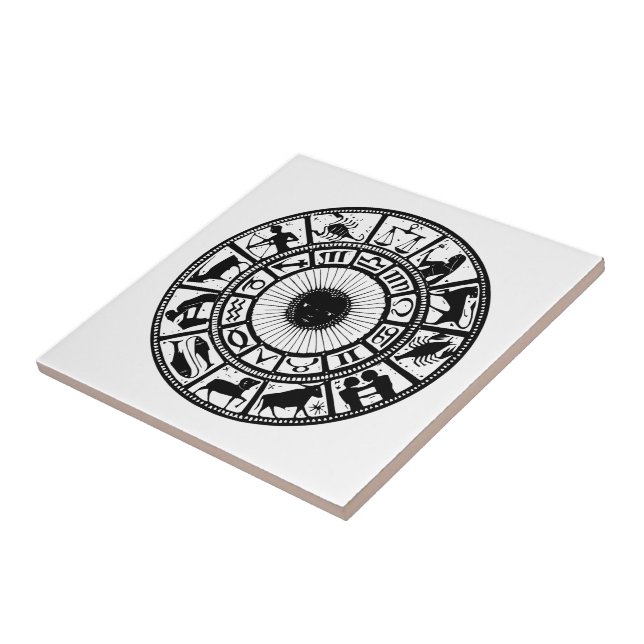 Vintage Zodiac Wheel Kakelplatta (Sidan)
