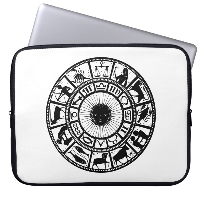 Vintage Zodiac Wheel Laptop Fodral (Framsidan)