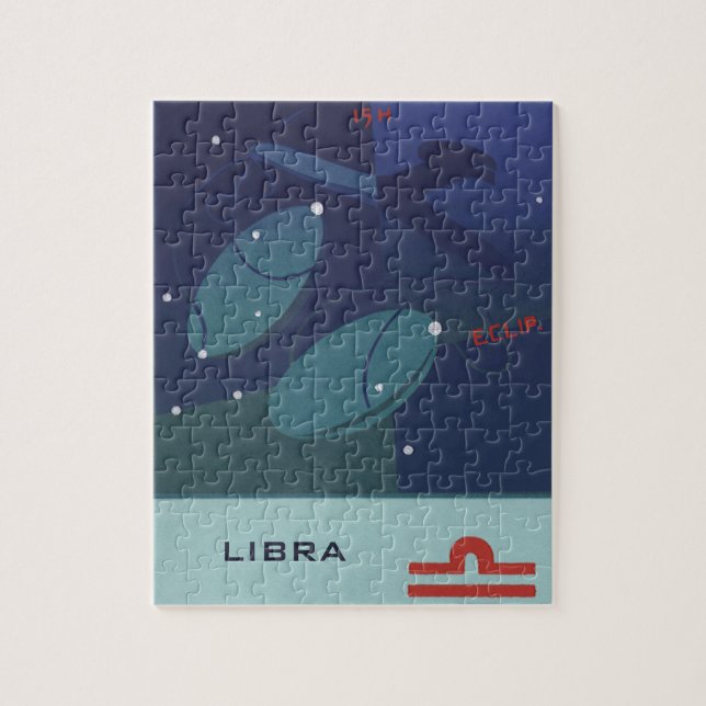 Vintage Zodiak Astrologi Vågen Skalans Stjärnbild Pussel (Vertikal)