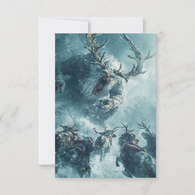 Vintage Zombie Ice Demon Kort (Framsida)