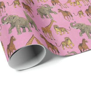 Vintage Zoo Djur Presentpapper