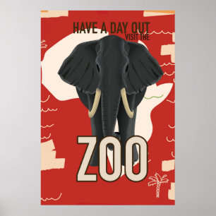 vintage Zoo-reseaffisch Poster