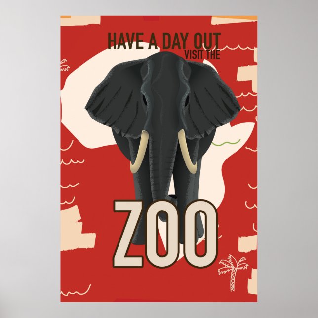 vintage Zoo-resemålningaffisch Poster (Framsidan)