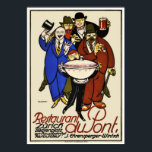 Vintage Zürich Restaurant Reklamation Art Deco Poster<br><div class="desc">Extremt sällsynt Art Deco poster av Otto Baumberger, ca 1913, för "Restaurant du Pont" i Zürich. Denna produkt (från liten till maximal storlek) återges från en publikation, annons eller vintage tryckt. Bilden har rengjorts, förbättrats digitalt och återställts vid behov. Perfekt för matsalen eller väggen. Ram skulle det och det skulle...</div>