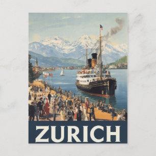 Vintage Zürich Schweiz Travel Vykort