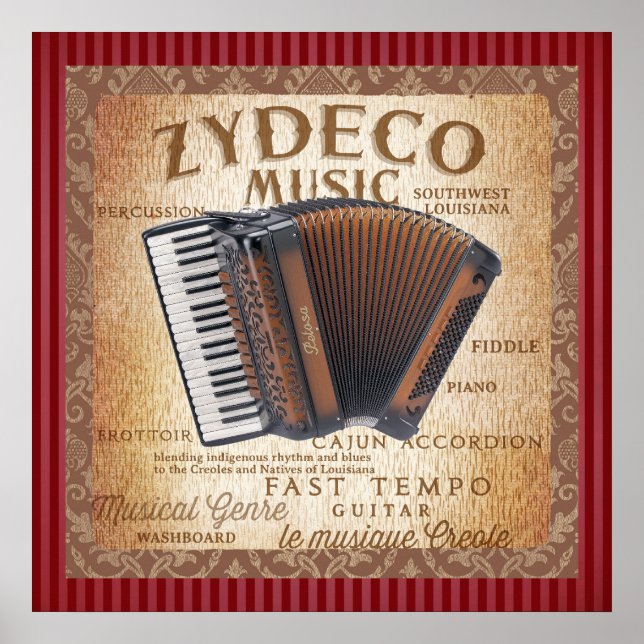 Vintage Zydeco Music Poster (Framsidan)