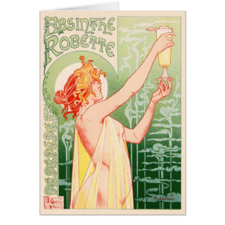VintageAbsinthe Robette av Alphonse Mucha Hälsningskort