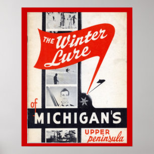 Vintageadvertizing, vinterdrag av Michigans Poster