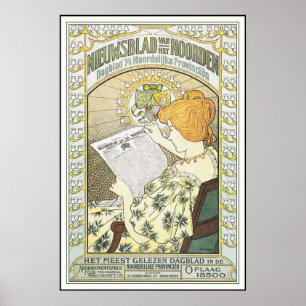 Vintageadvertizingaffisch: Holländsk tidning Poster