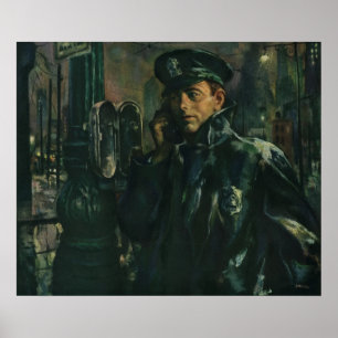 Vintageaffär, polis på hjälptelefonen poster