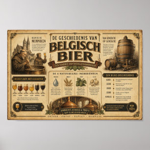 Vintageaffisch för belgiskt ölarv poster