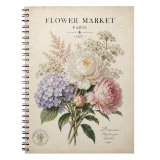 Vintageaffisch för botanisk blomstermarknad | Eleg Anteckningsbok
