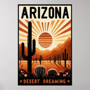 Vintageaffisch från Arizonaöknen Poster