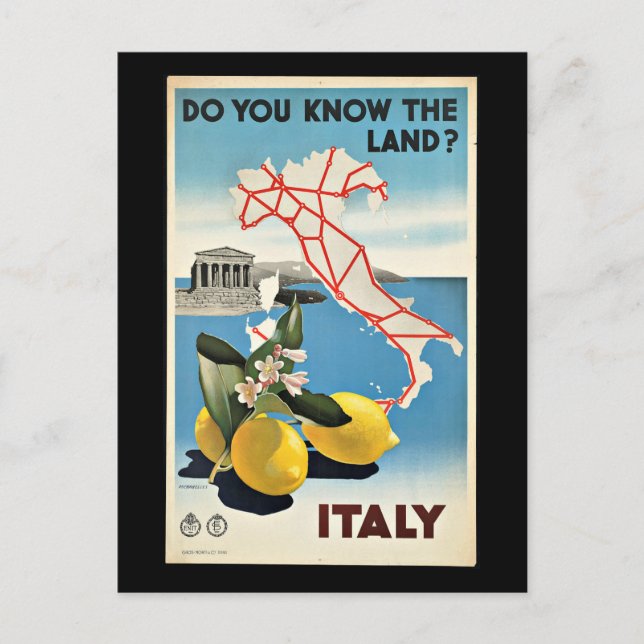 Vintageaffisch, Italien, Vykort (Framsida)
