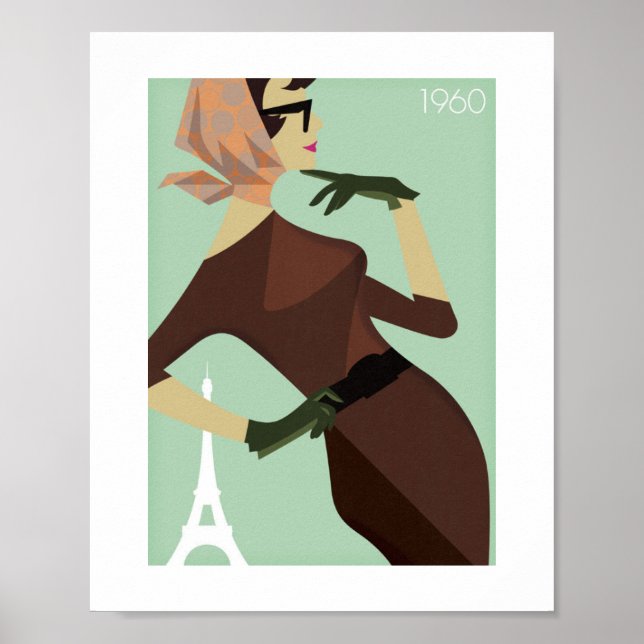 Vintageaffisch - Paris LadyPose Poster (Framsidan)