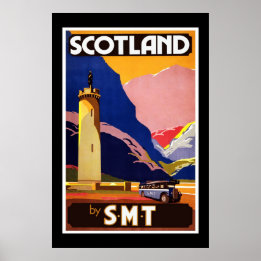 Vintageaffisch Skottland av S.M.T Travel Poster