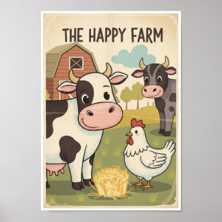 Vintageaffischer Djurtryck Poster