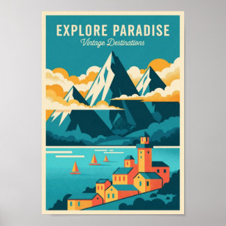Vintageaffischer Färgglada Resetryck Poster