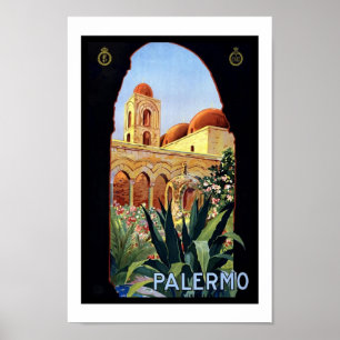 Vintageaffischtryck Palermo Sicilien Poster