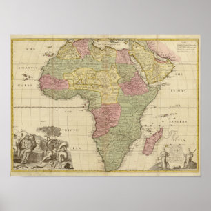 Vintageafrikakarta 1725 poster