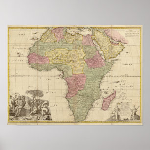 Vintageafrikakarta 1725 poster