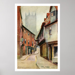 Vintageakvarell Lincoln straiten Poster