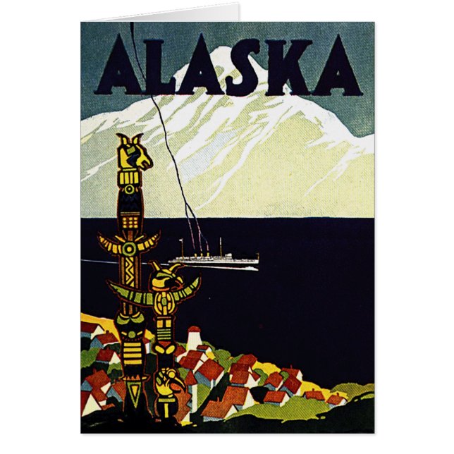 vintagealaska affisch hälsningskort (Framsidan)