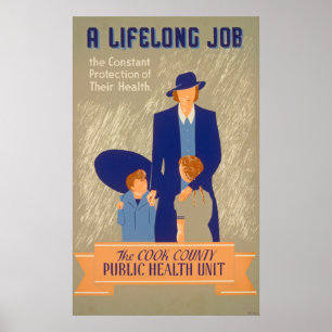 Vintageallmän hälsaaffisch poster