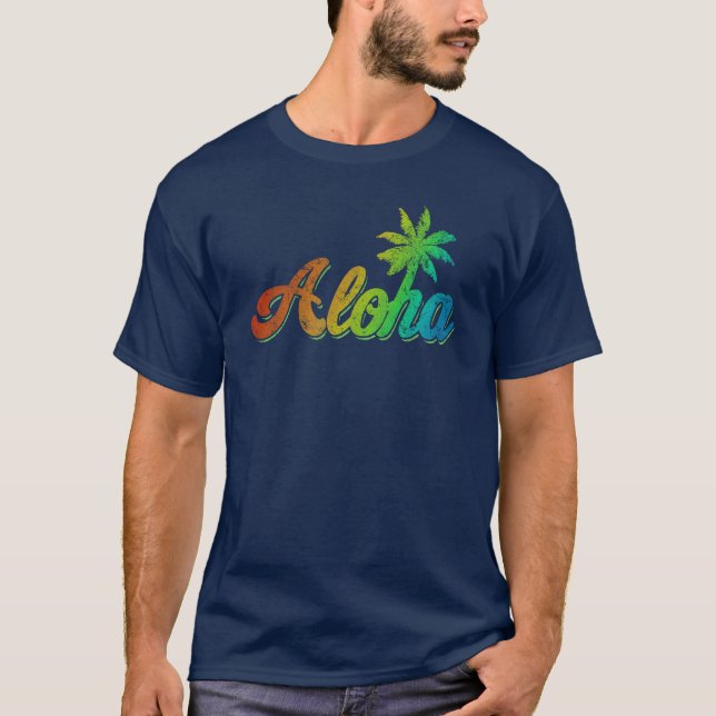 VintageAloha T-tröja - klassikerregnbåge Hawaii Tee (Framsida)